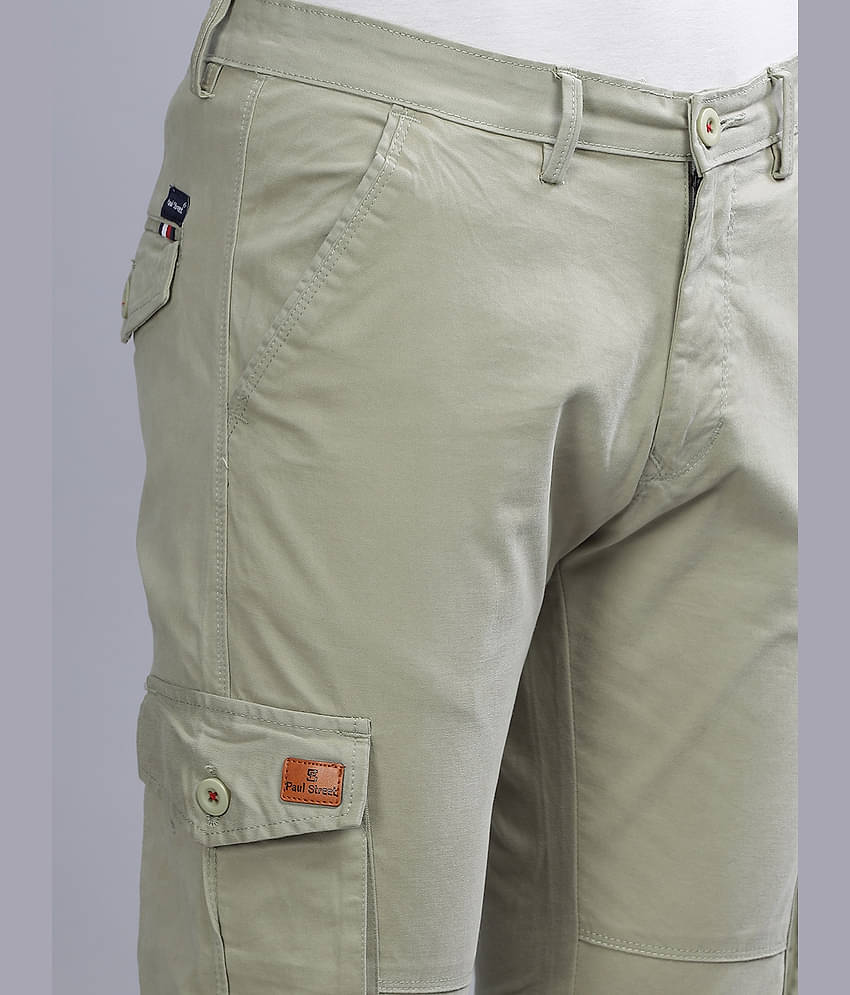Paul Street Slim Flat Men's Cargos - Olive Green ( Pack of 1 )