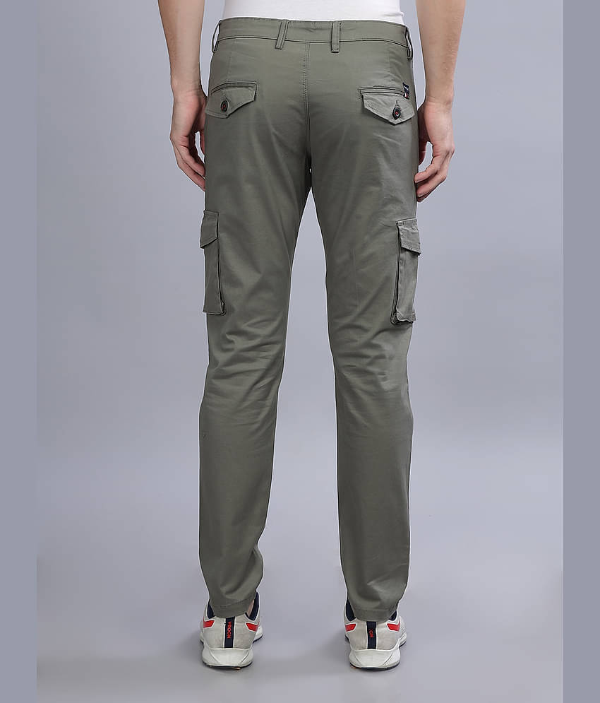 Paul Street Slim Flat Men's Cargos - Olive Green ( Pack of 1 )