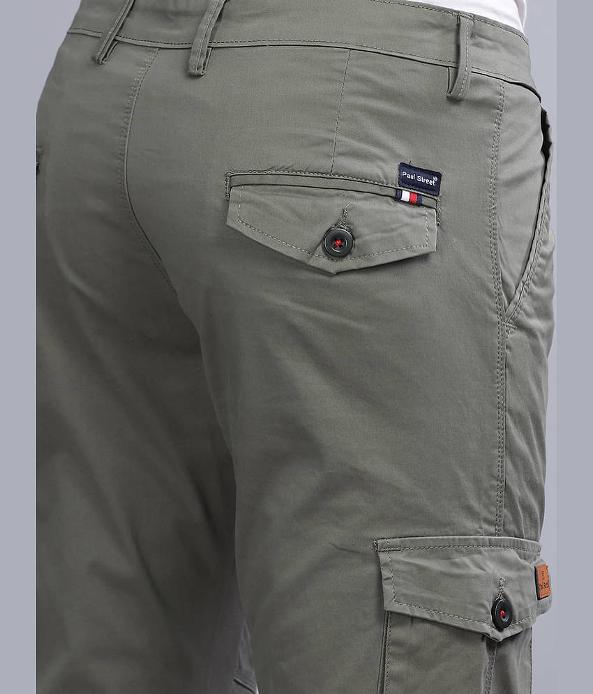 Paul Street Slim Flat Men's Cargos - Olive Green ( Pack of 1 )