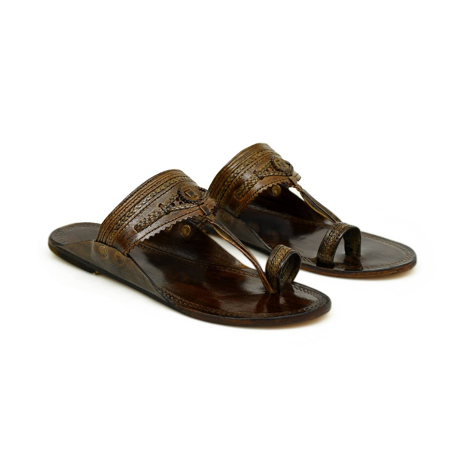     			STEPFOX - Brown Men's Kolhapuris