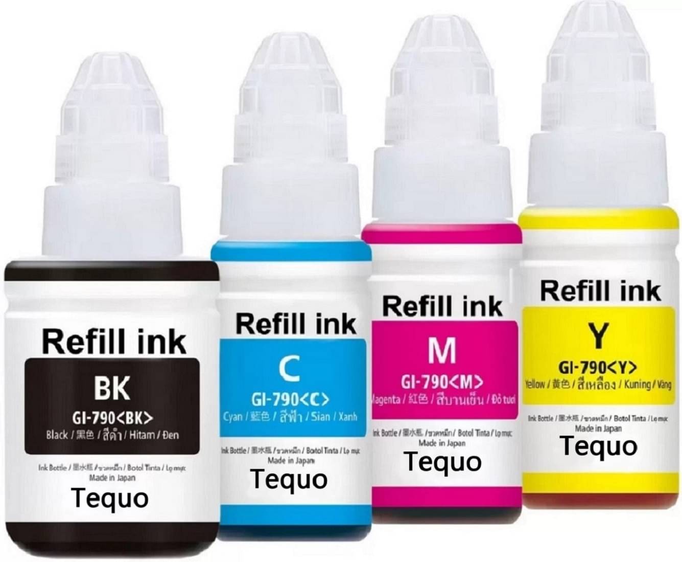 TEQUO Gi-790 G3010 Multicolor Pack of 4 Cartridge for 790 INK Cartridge Pack Of 4 For Use Pixma G1000, G2000, G3000 Printers TEQUO Gi-790 G3010 Multicolor Pack of 4 Cartridge for 790 INK Cartridge Pack Of 4 For Use Pixma G1000, G2000, G3000 Printers
