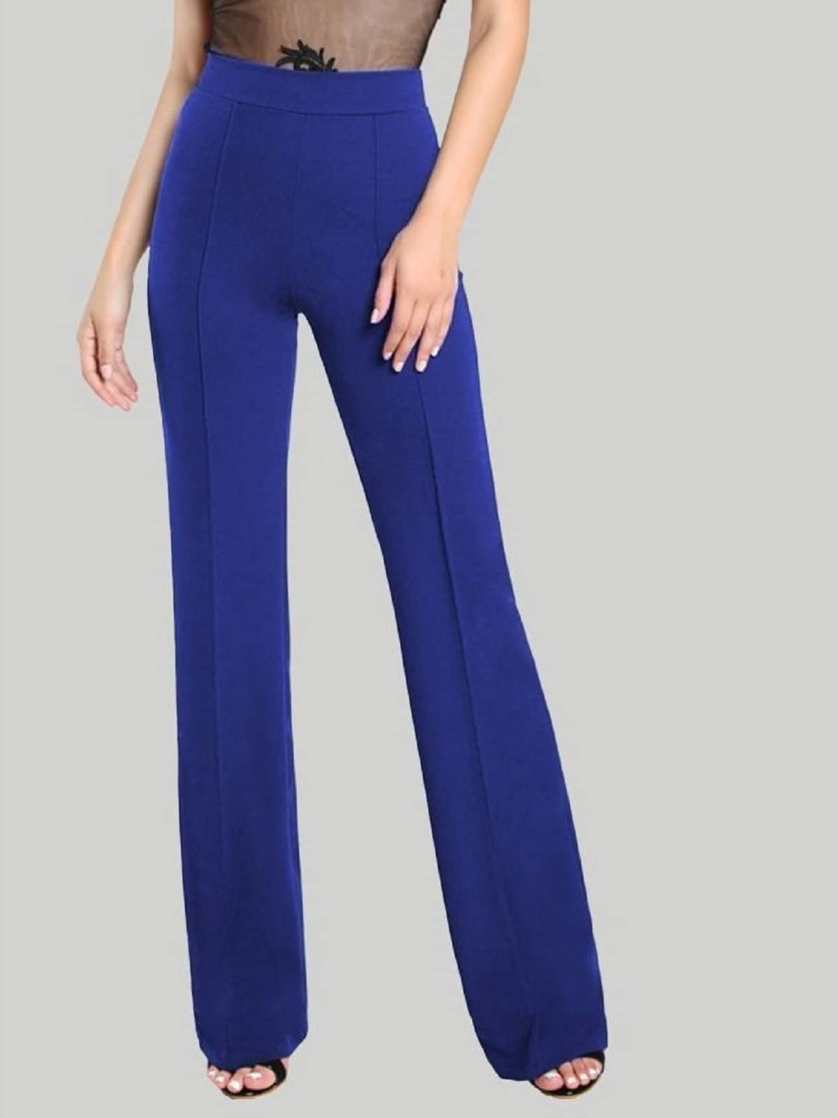    			Gazal Fashions - Blue Cotton Blend Flared Women's Bootcut Pants ( Pack of 1 )