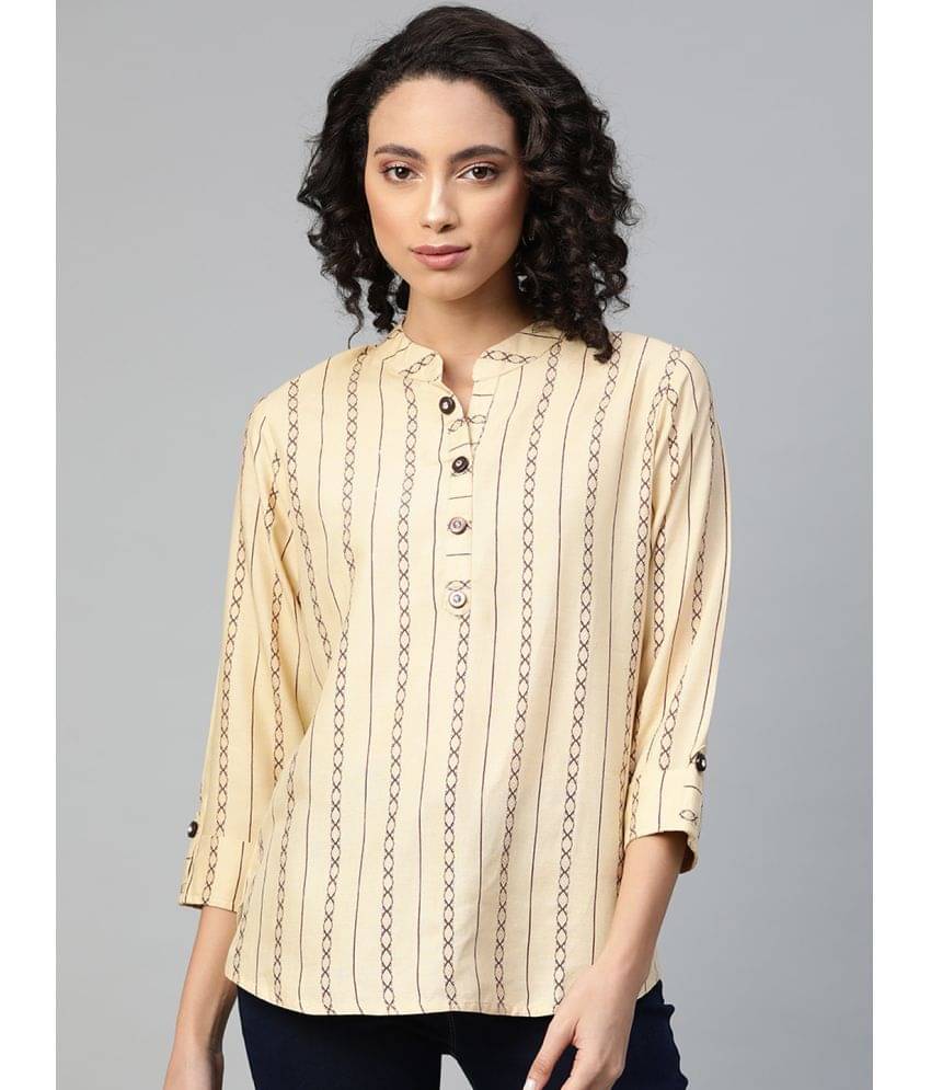    			JC4U Women's Rayon Regular Top ( Beige )