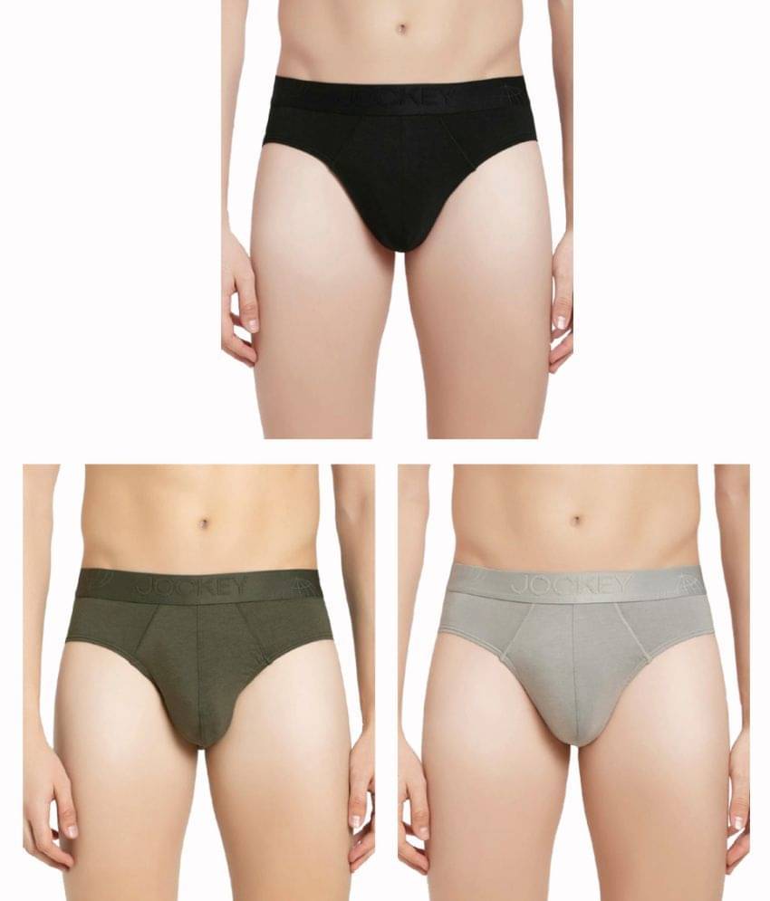 Jockey - Multicolor Modal Men's Briefs ( Pack of 3 ) Jockey - Multicolor Modal Men's Briefs ( Pack of 3 )