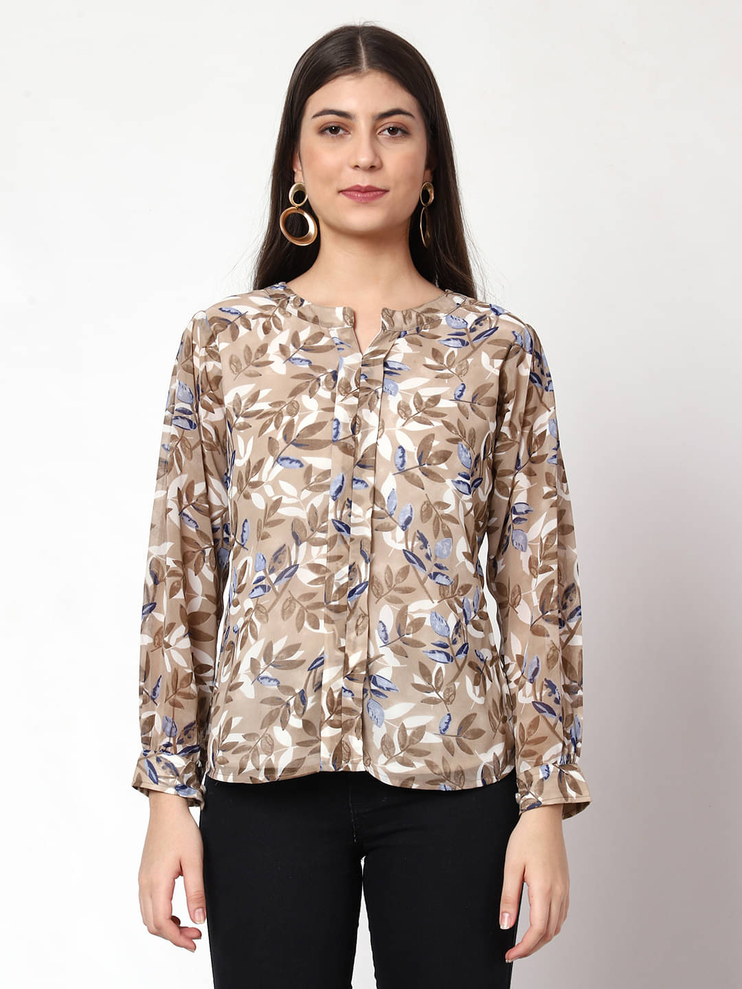 Prettify Women's Georgette Regular Top ( Beige ) Prettify Women's Georgette Regular Top ( Beige )