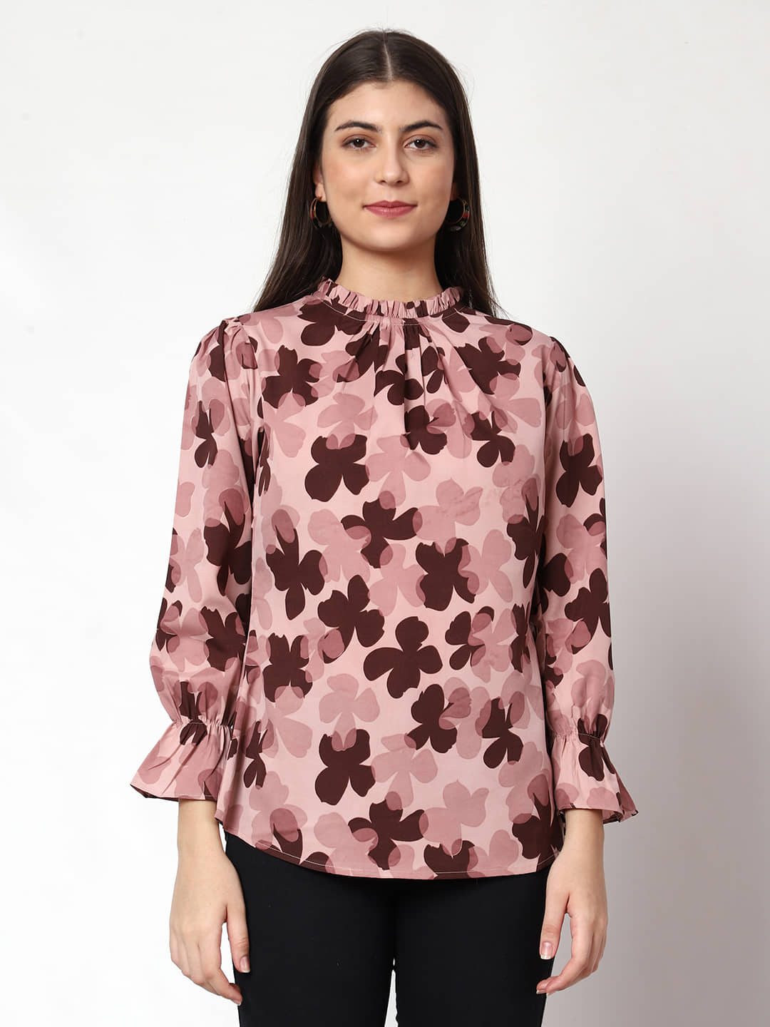 Prettify Women's Georgette Regular Top ( Purple )