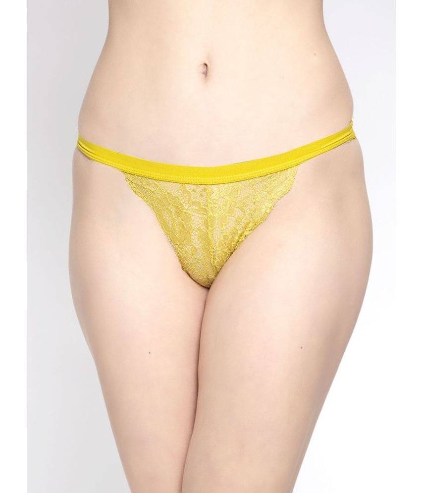 PrettyCat Net/Mesh Embroidered Women's Crotchless ( Yellow ) PrettyCat Net/Mesh Embroidered Women's Crotchless ( Yellow )