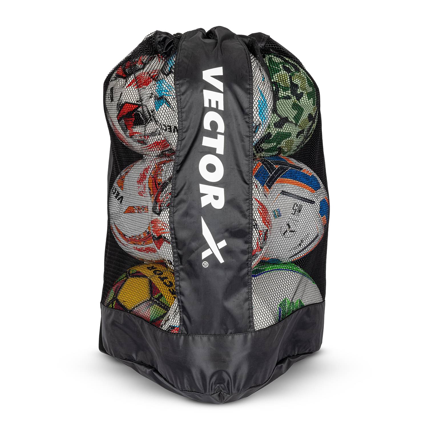 Vector X Polyester and Mesh Football Carrying Bag for 9 Balls (Black) Vector X Polyester and Mesh Football Carrying Bag for 9 Balls (Black)
