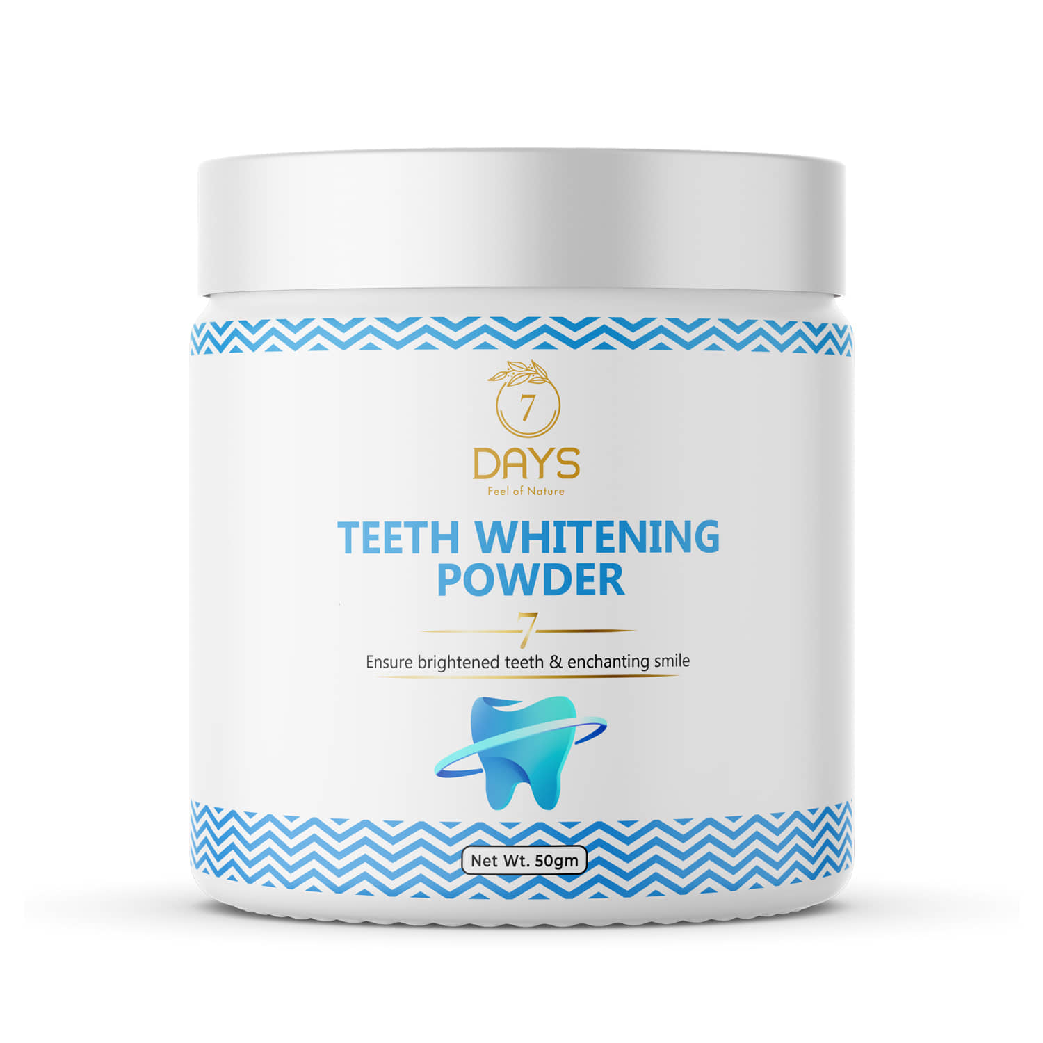 7DAYS CHARCOAL TEETH WHITINING POWDER, CLEAN TEETH & REMOVES BAD BREATH, 50g