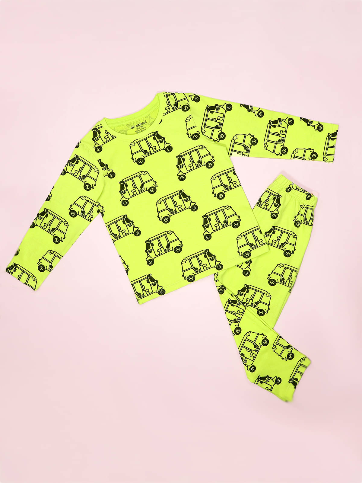     			Be Awara Pack of 1 Boys 100% Cotton Nightsuit Set ( Green )