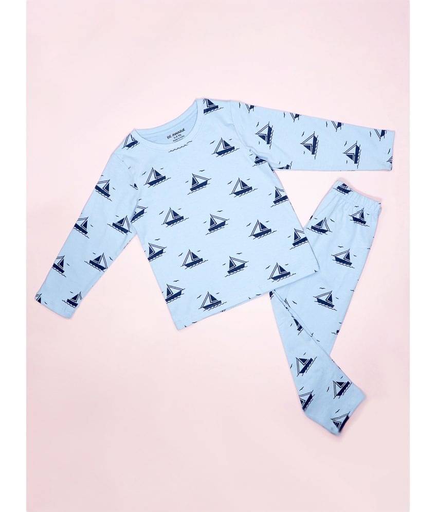     			Be Awara Pack of 1 Boys 100% Cotton Nightsuit Set ( Blue )