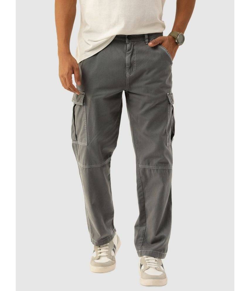     			Bene Kleed Men Relaxed Fit Cotton Cargos Trousers with Contrast stitch