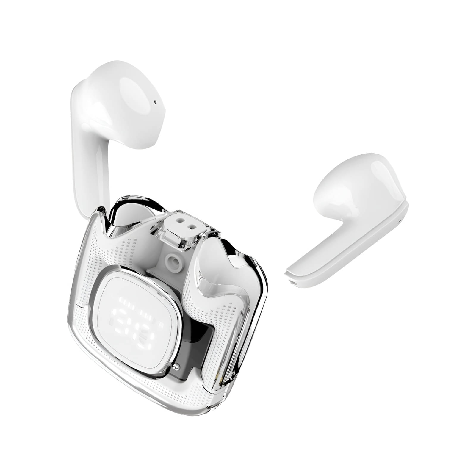 COREGENIX Digital Display Bluetooth True Wireless (TWS) In Ear 30 Hours Playback Fast charging IPX4(Splash & Sweat Proof) White COREGENIX Digital Display Bluetooth True Wireless (TWS) In Ear 30 Hours Playback Fast charging IPX4(Splash & Sweat Proof) White
