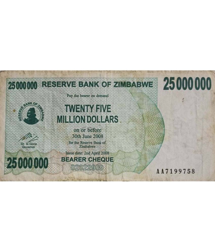 Extremely Rare Zimbabwe 25000000 Twenty Five Million Dollars..Hard to Find Extremely Rare Zimbabwe 25000000 Twenty Five Million Dollars..Hard to Find