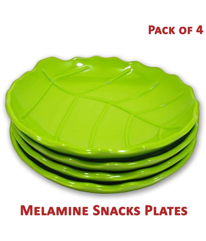 Inpro 4 Pcs Melamine Dark Green Quarter Plate