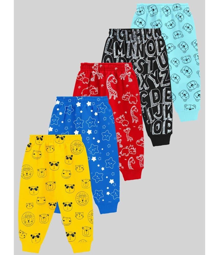 Kuchipoo Pack of 5 Baby Boys Cotton Blend Pyjama ( Multi Color ) - Track Pants | Buy online on ZillyBuy