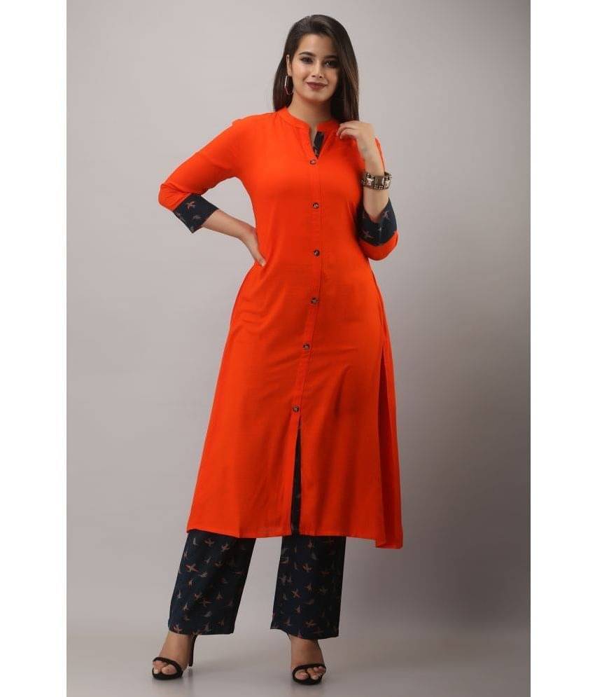 MAUKA Rayon Solid Kurti With Palazzo Women's Stitched Salwar Suit - Red ( Pack of 1 ) MAUKA Rayon Solid Kurti With Palazzo Women's Stitched Salwar Suit - Red ( Pack of 1 )