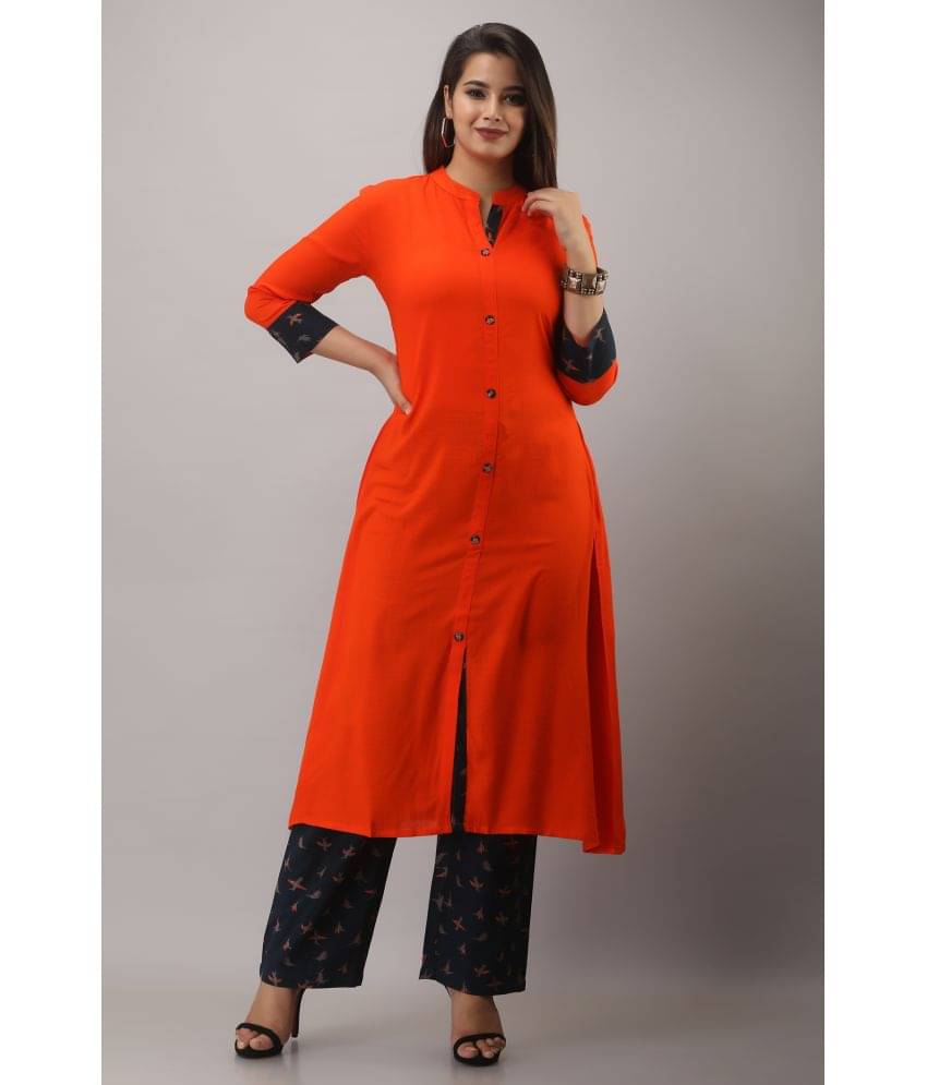 MAUKA Rayon Solid Kurti With Palazzo Women's Stitched Salwar Suit - Red ( Pack of 1 ) MAUKA Rayon Solid Kurti With Palazzo Women's Stitched Salwar Suit - Red ( Pack of 1 )