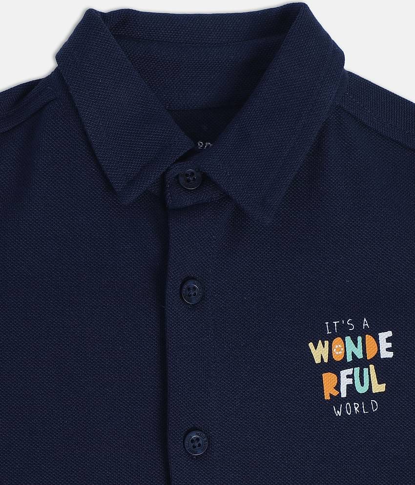 MINI KLUB Pack of 1 Baby Boys Cotton Shirt ( Blue )