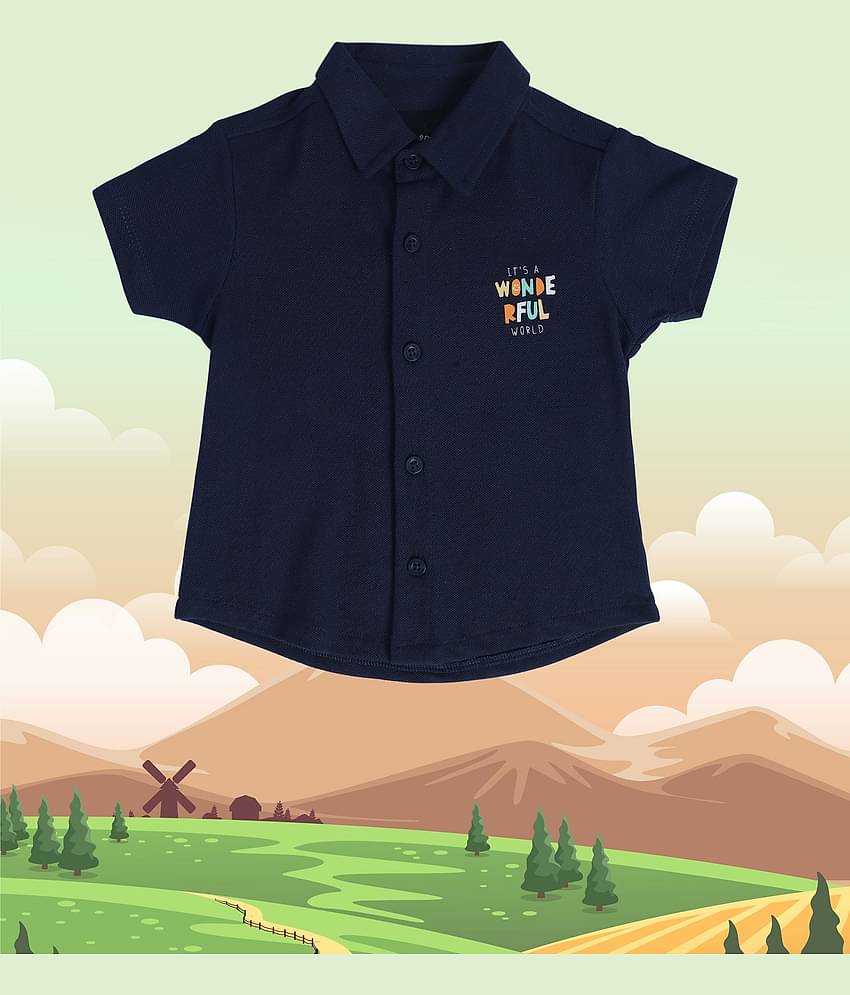 MINI KLUB Pack of 1 Baby Boys Cotton Shirt ( Blue )