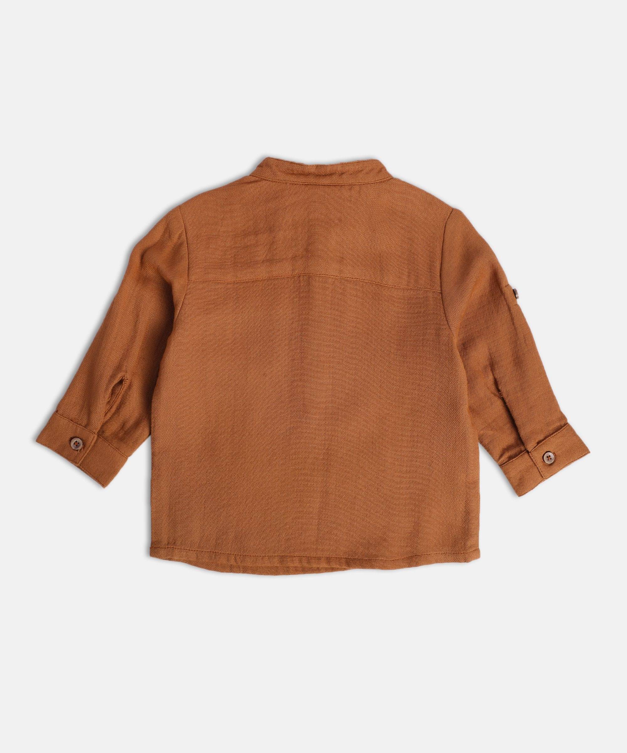     			MINI KLUB Pack of 1 Baby Boys Cotton Shirt ( Brown )