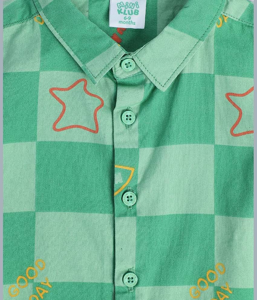 MINI KLUB Pack of 1 Baby Boys Cotton Shirt ( Green )