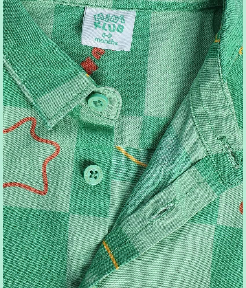 MINI KLUB Pack of 1 Baby Boys Cotton Shirt ( Green )