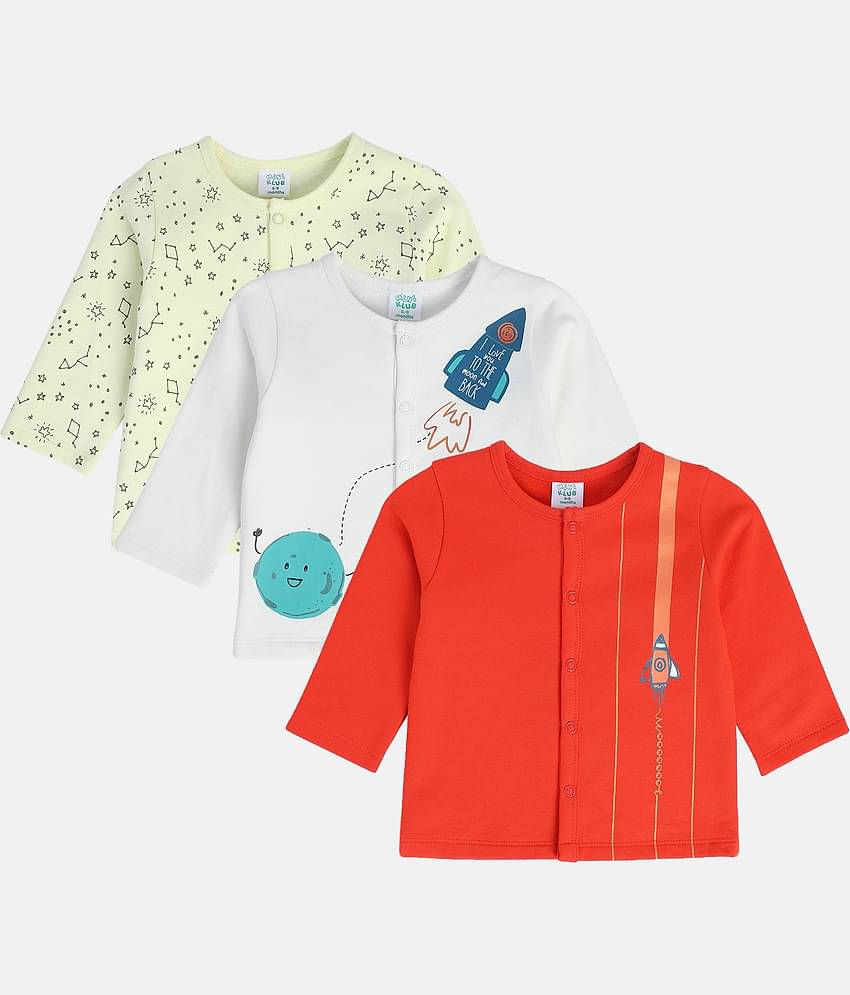 MINI KLUB Pack of 1 Baby Boys Cotton Top ( Multi )