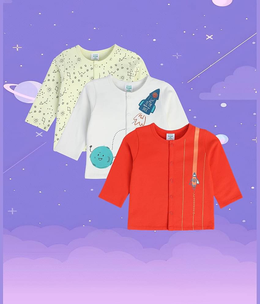 MINI KLUB Pack of 1 Baby Boys Cotton Top ( Multi )