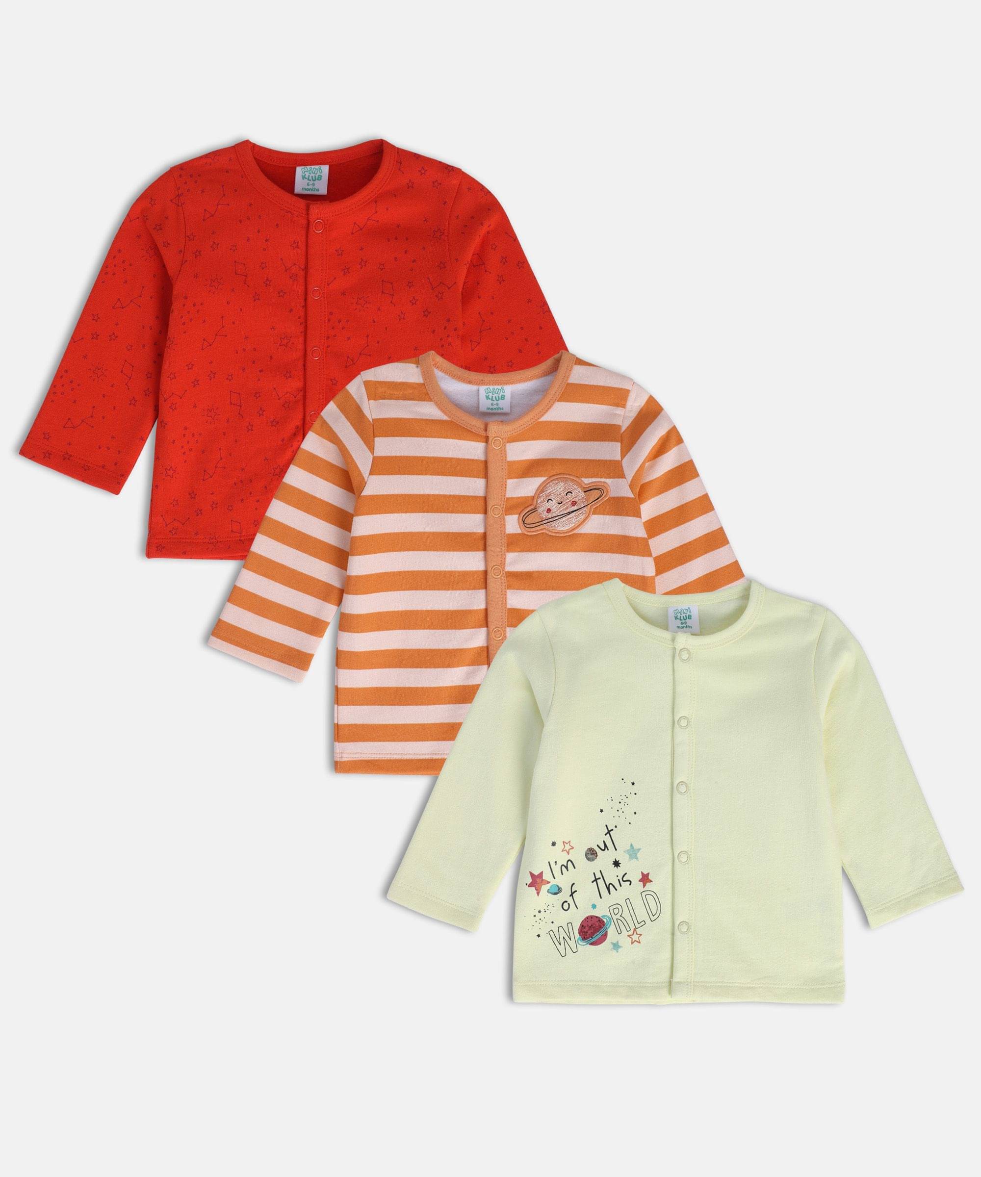     			MINI KLUB Pack of 3 Baby Boys Cotton Top ( Multi )