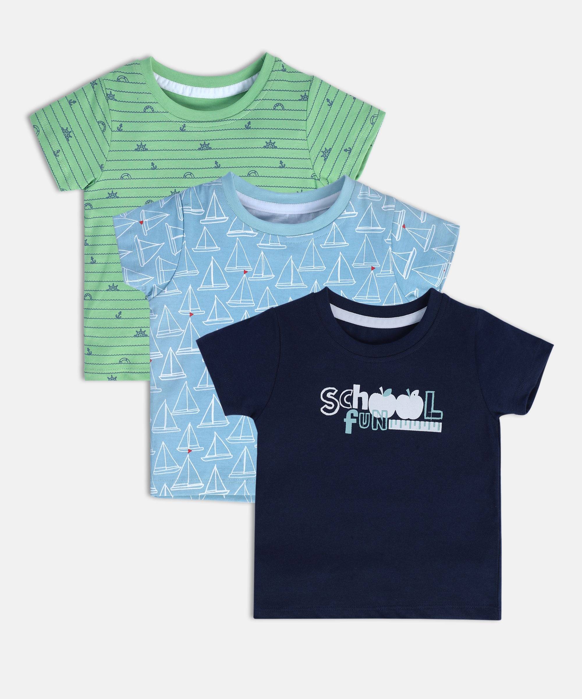     			MINI KLUB Pack of 3 Baby Boys Cotton T-Shirt ( Multi )