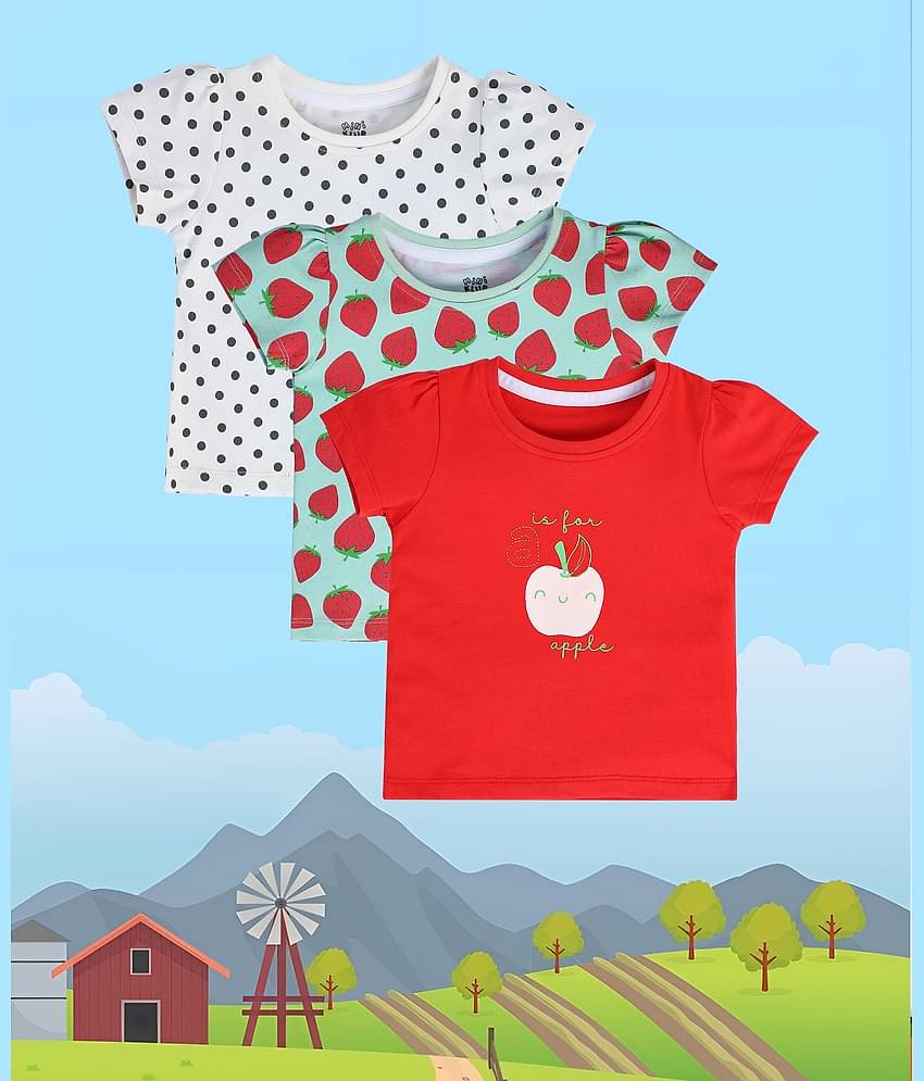 MINI KLUB Pack of 1 Baby Girls Cotton Top ( Multi )