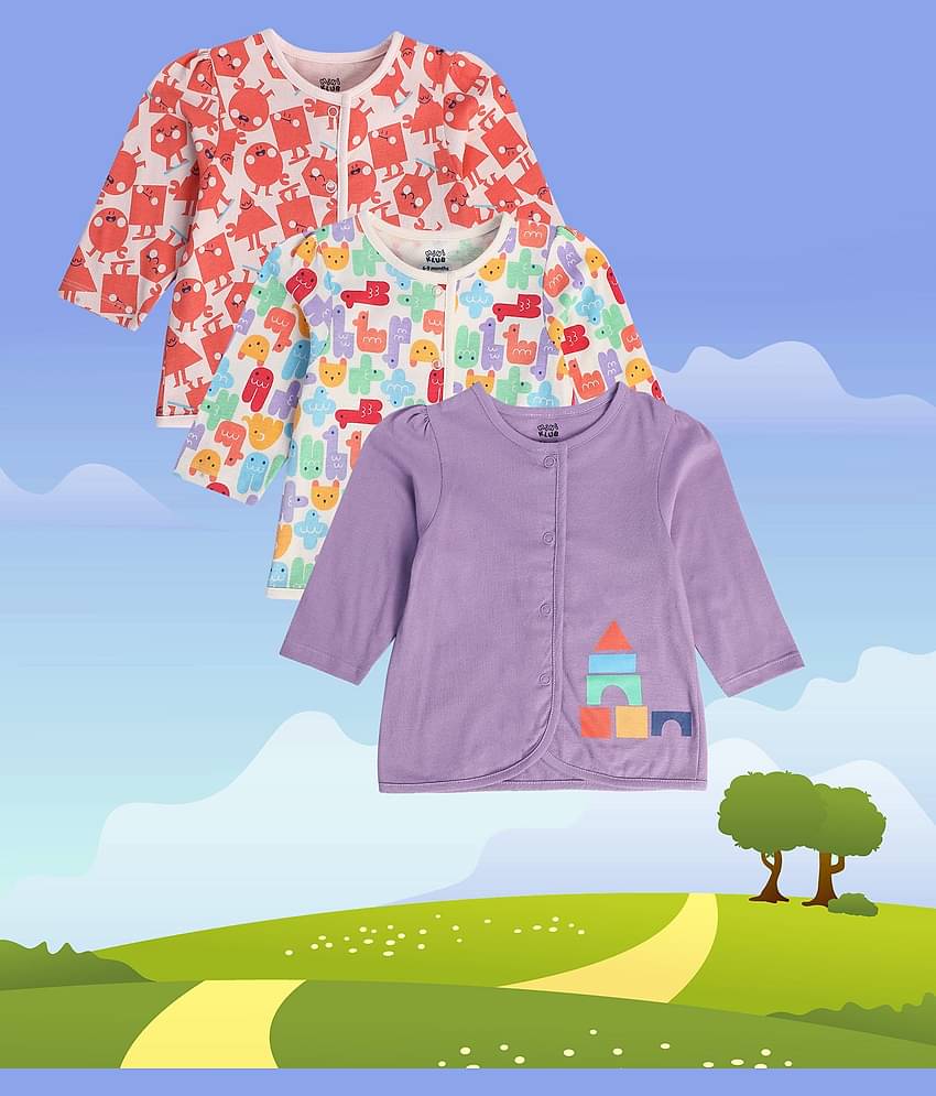 MINI KLUB Pack of 1 Baby Girls Cotton Top ( Multi )