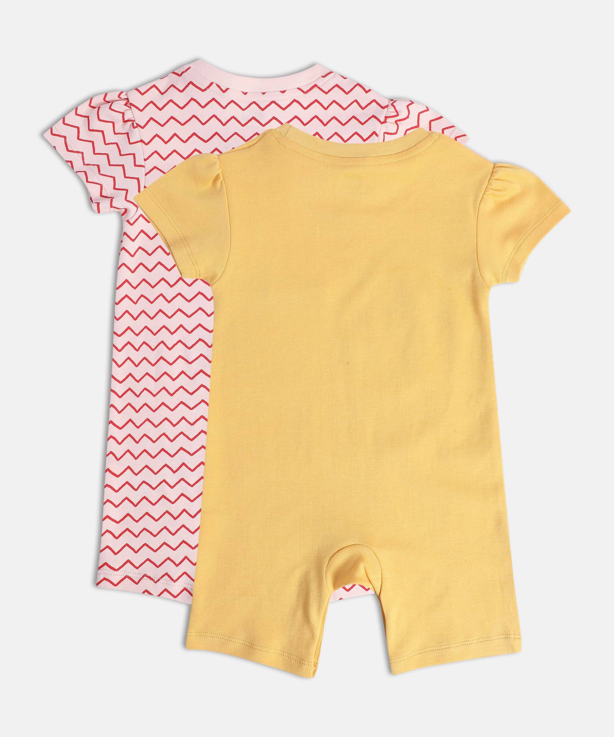 MINI KLUB - Multi Color Cotton Rompers For Baby Girl ( Pack of 1 ) MINI KLUB - Multi Color Cotton Rompers For Baby Girl ( Pack of 1 )