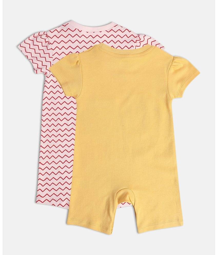 MINI KLUB - Multi Color Cotton Rompers For Baby Girl ( Pack of 1 )