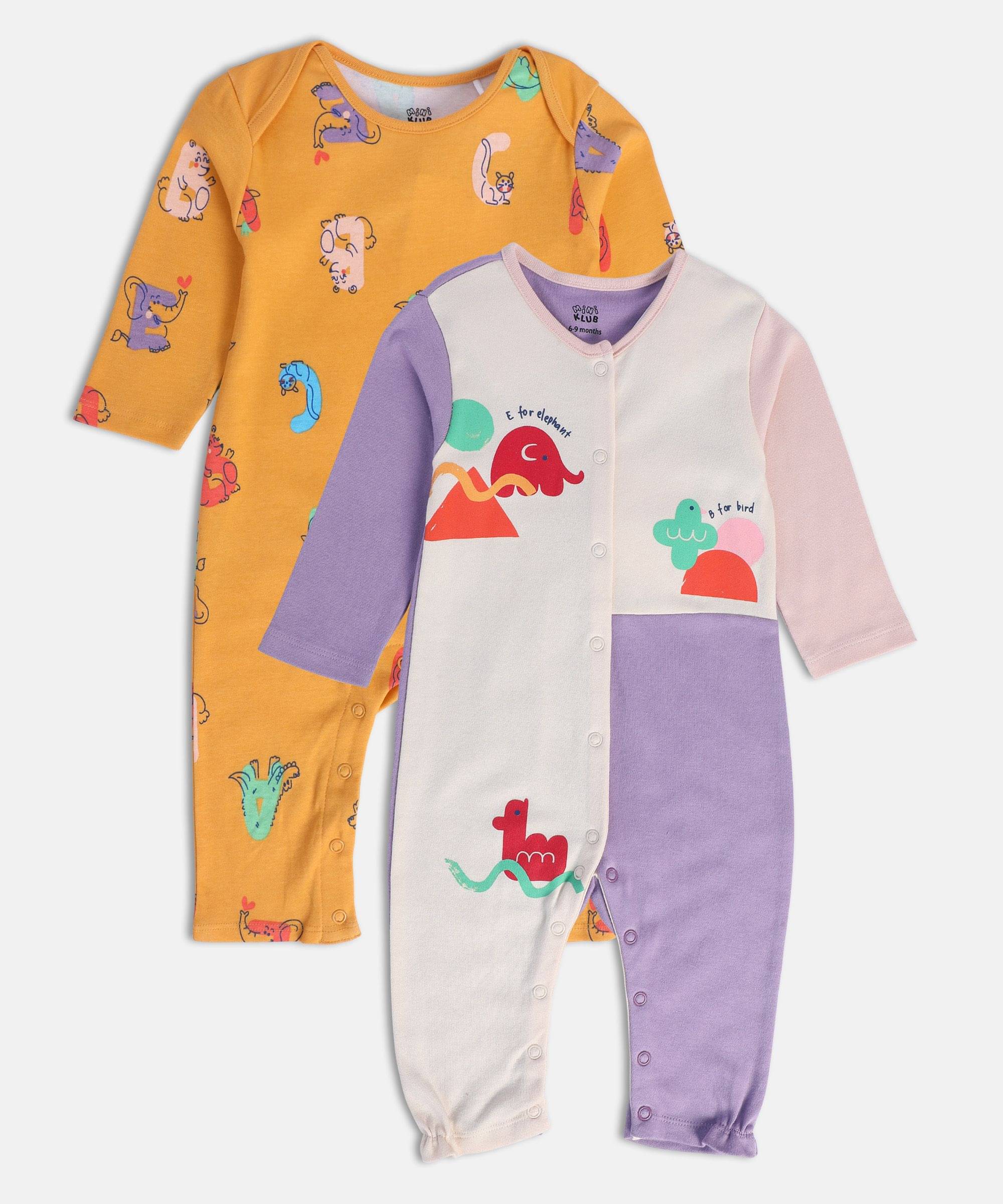MINI KLUB - Multi Color Cotton Rompers For Baby Girl ( Pack of 1 ) MINI KLUB - Multi Color Cotton Rompers For Baby Girl ( Pack of 1 )