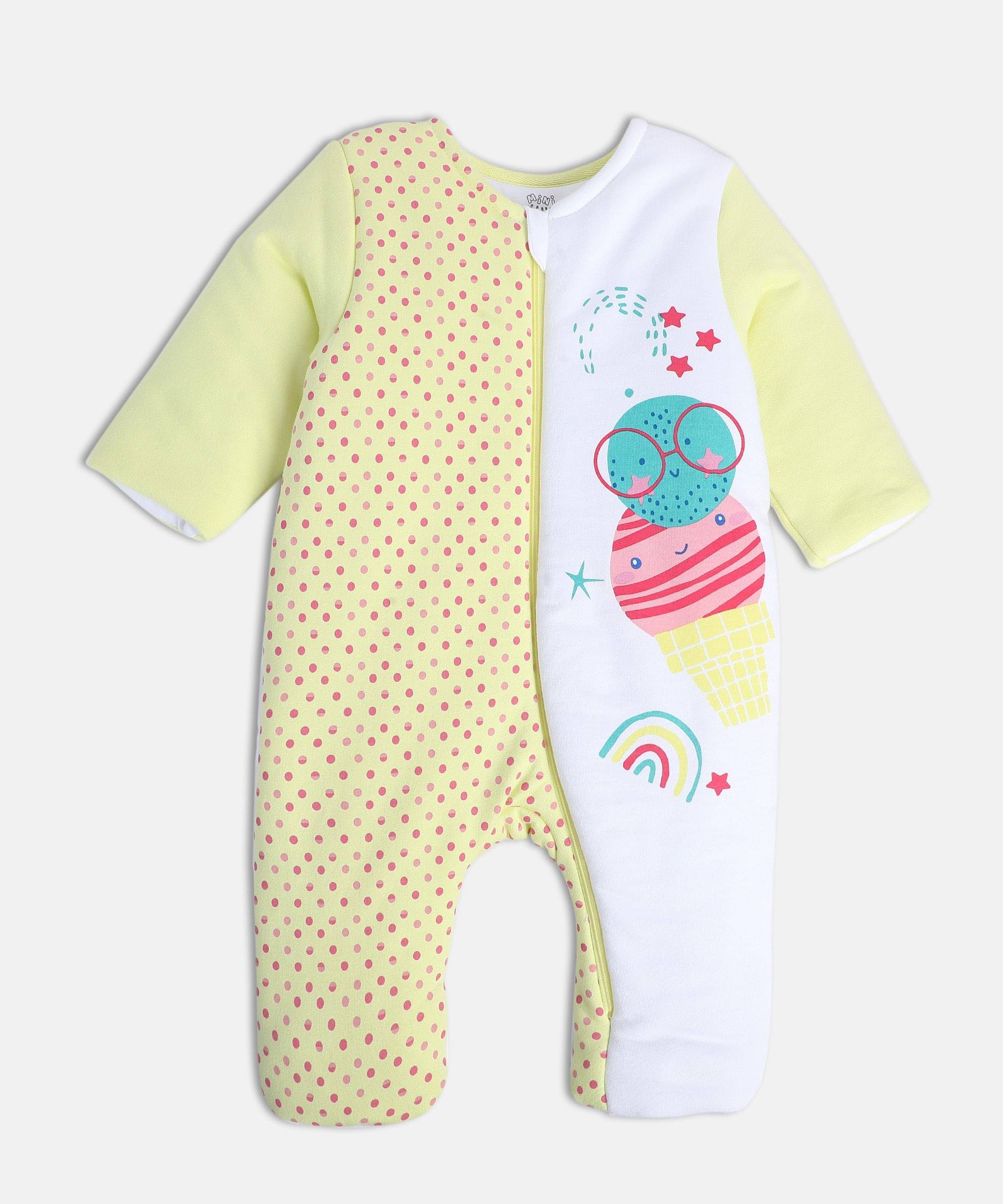     			MINI KLUB - Multi Color Cotton Rompers For Baby Girl ( Pack of 1 )