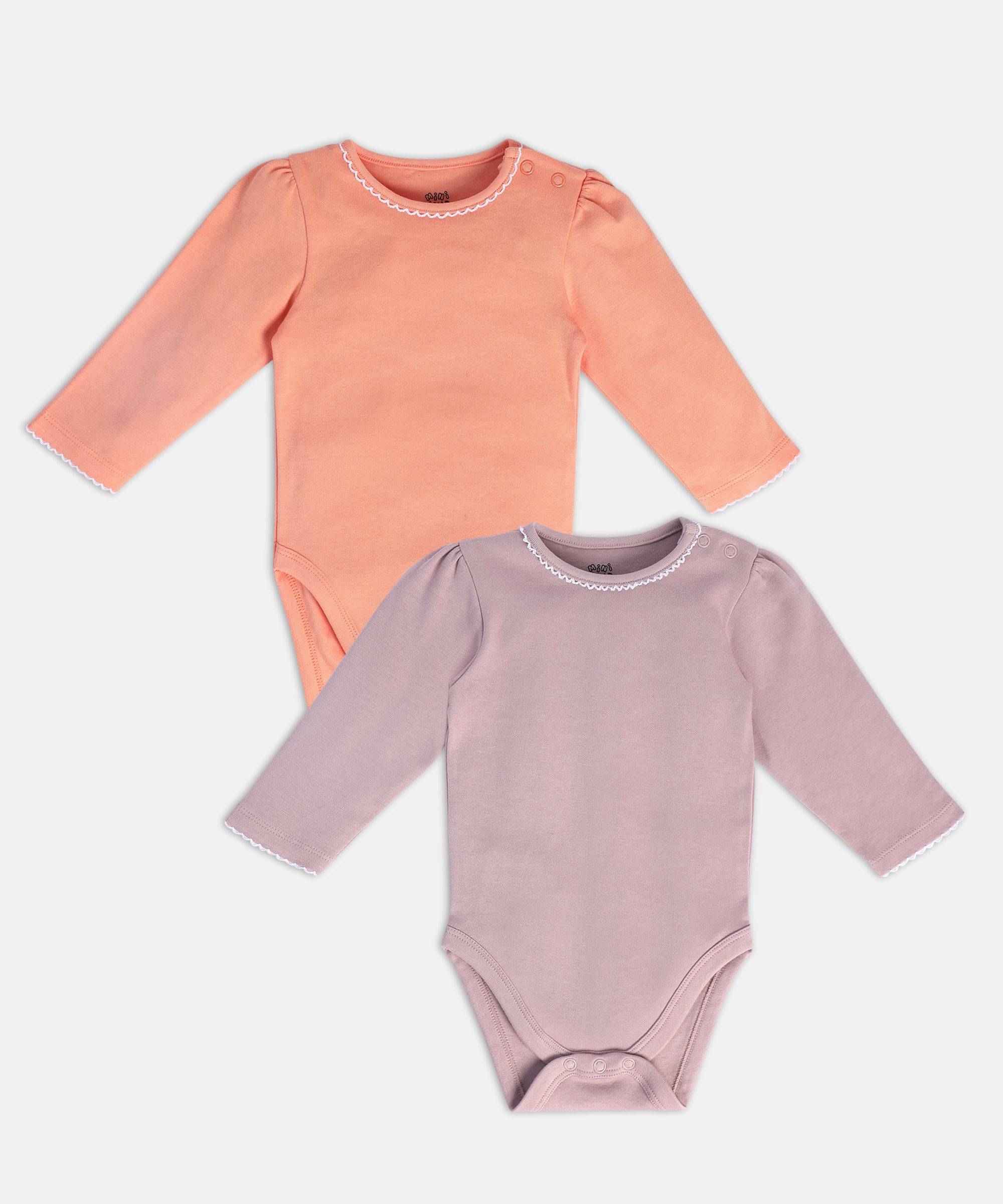 MINI KLUB Pack of 2 Baby Girls Cotton Bodysuit ( Multi Color ) MINI KLUB Pack of 2 Baby Girls Cotton Bodysuit ( Multi Color )
