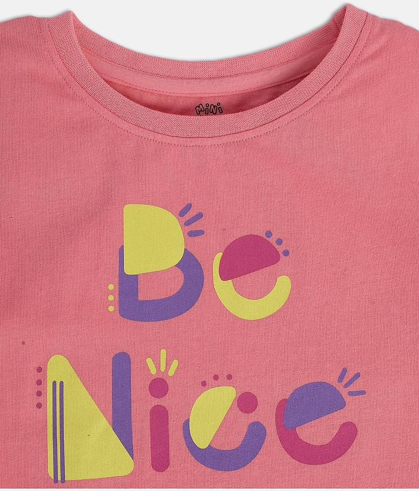MINI KLUB Pack of 1 Girls 100% Cotton Top ( Pink )