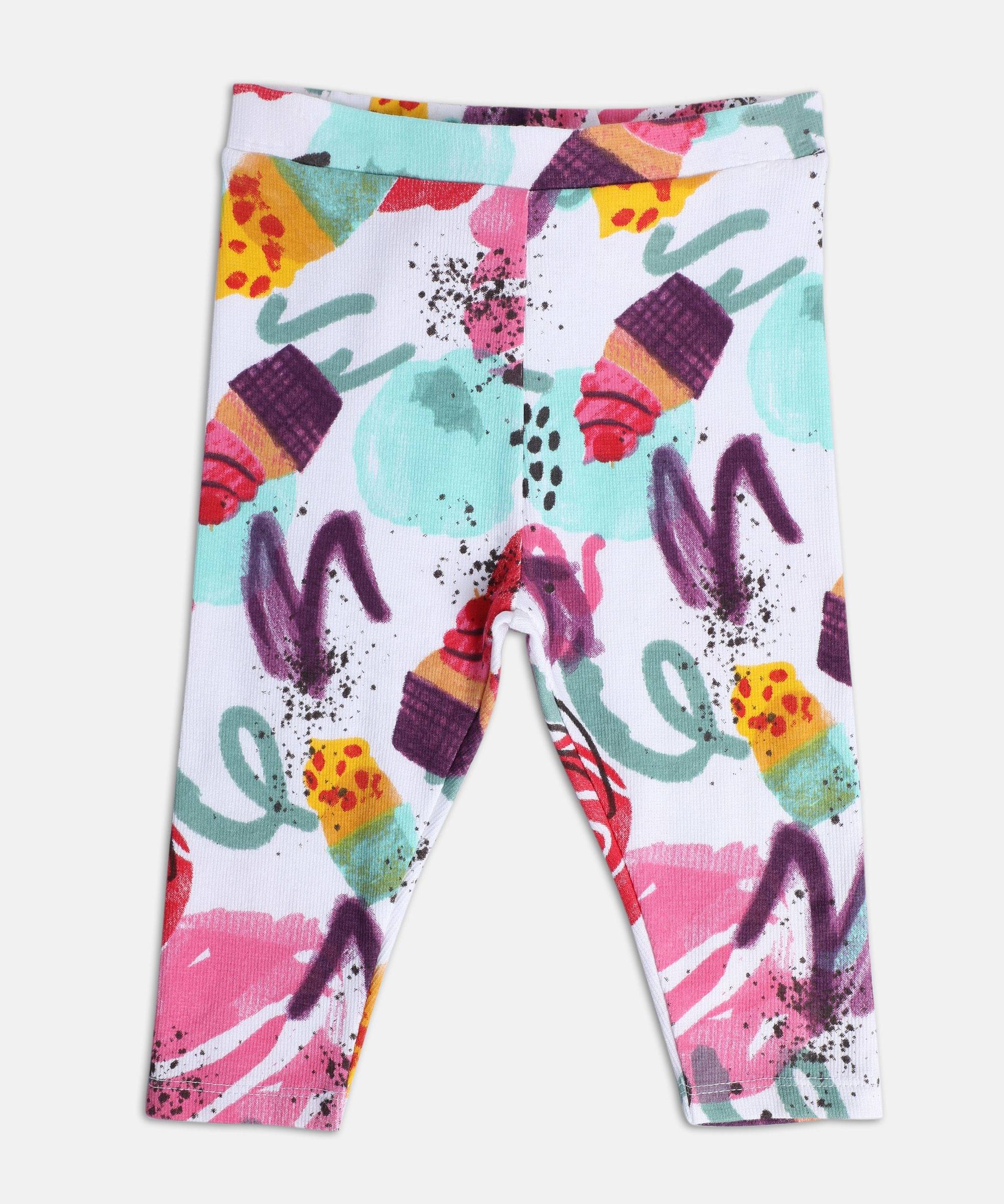     			MINI KLUB Pack of 1 Baby Girls Cotton Legging ( White )
