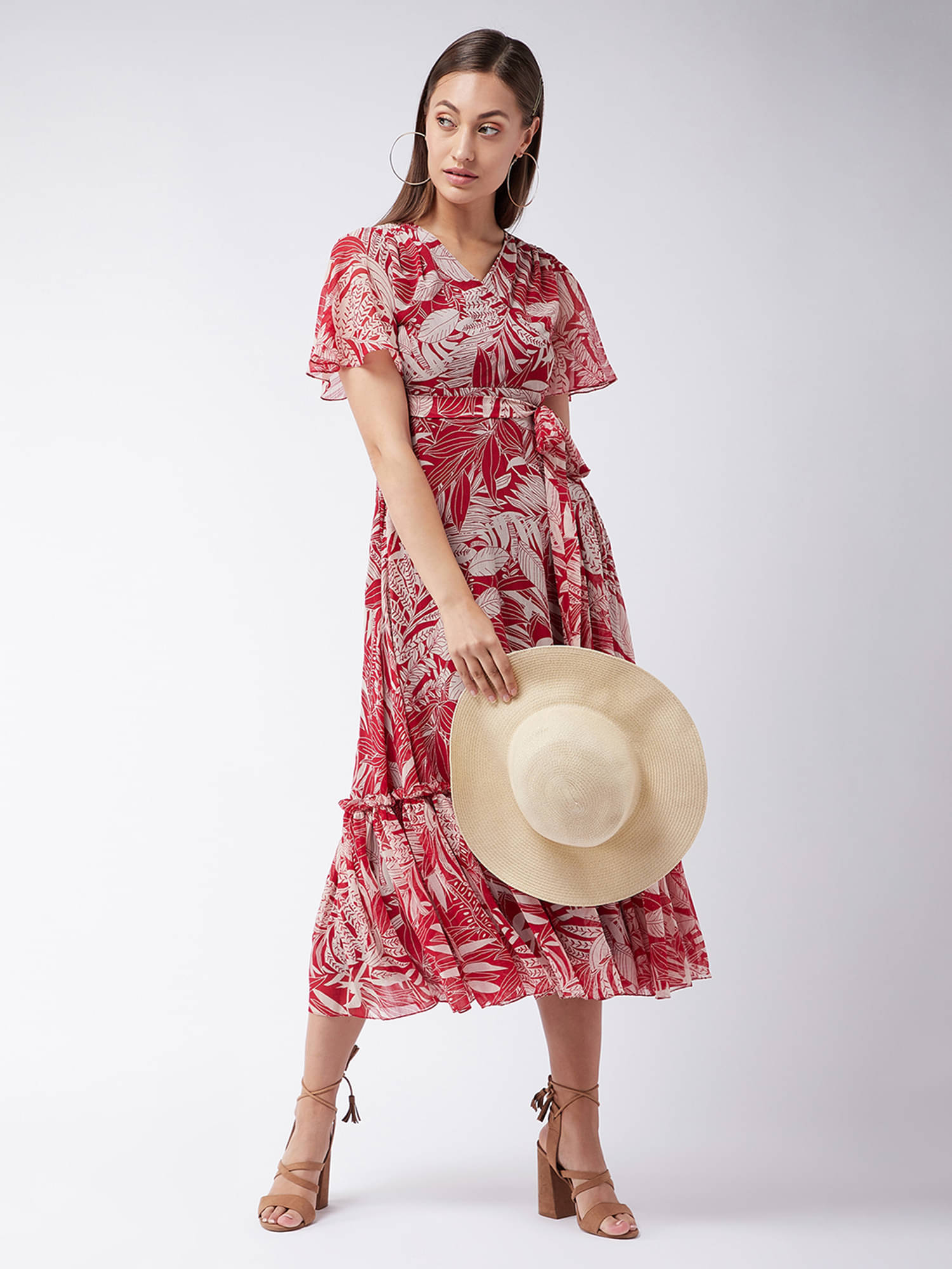     			Miss Chase Women Polyester Solid Fit & Flare Dress ( Multi Color )