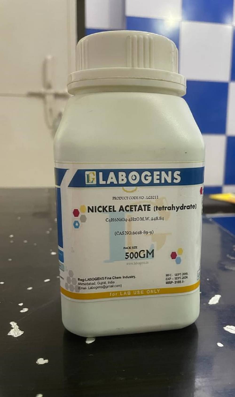     			NICKEL ACETATE TETRAHYDRATE Extra Pure 500-gm