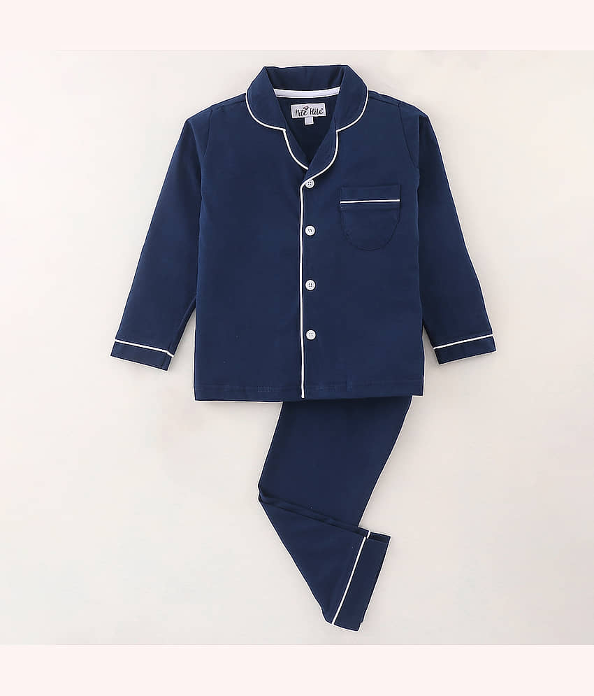 Nite Flite Pack of 1 Boys 100% Cotton Nightsuit Set ( Blue ) - Nightwear & Loungewear | Buy online on ZillyBuy