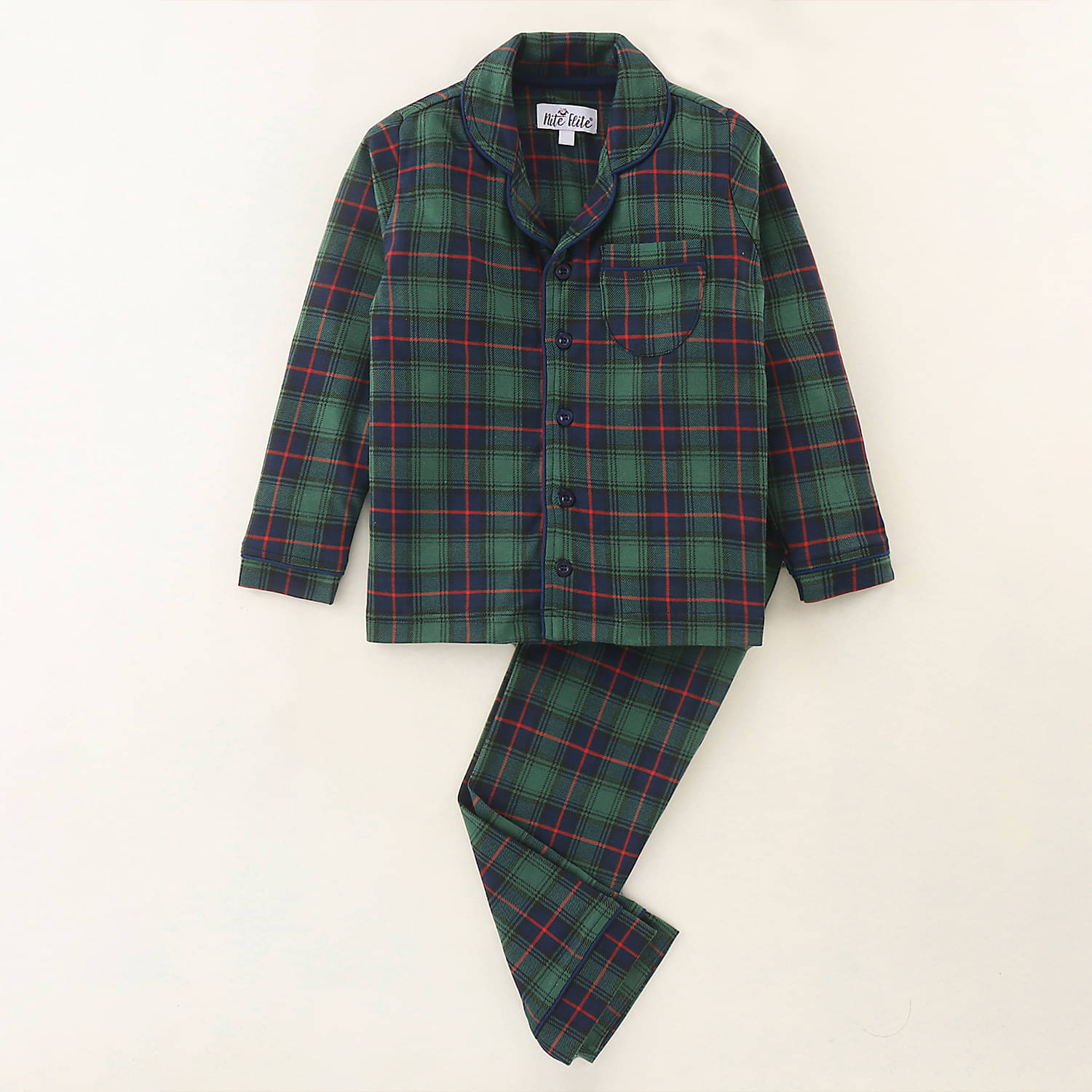     			Nite Flite Pack of 1 Boys 100% Cotton Nightsuit Set ( Multi Color )