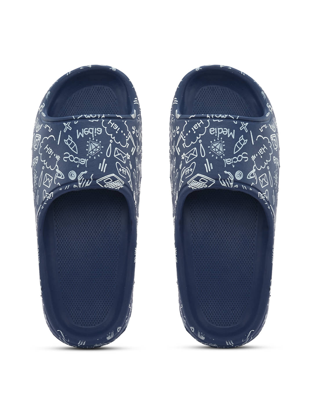     			SCETTRO - Blue Men's Slide Flip Flop