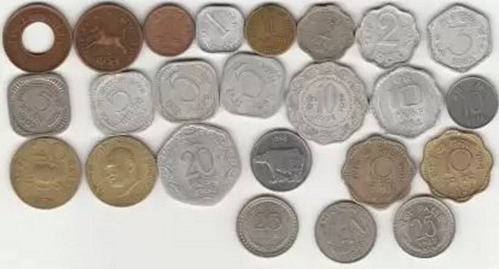     			Sansuka 24 Different India Demonetized old coins Modern Coin Collection  (24 Coins)