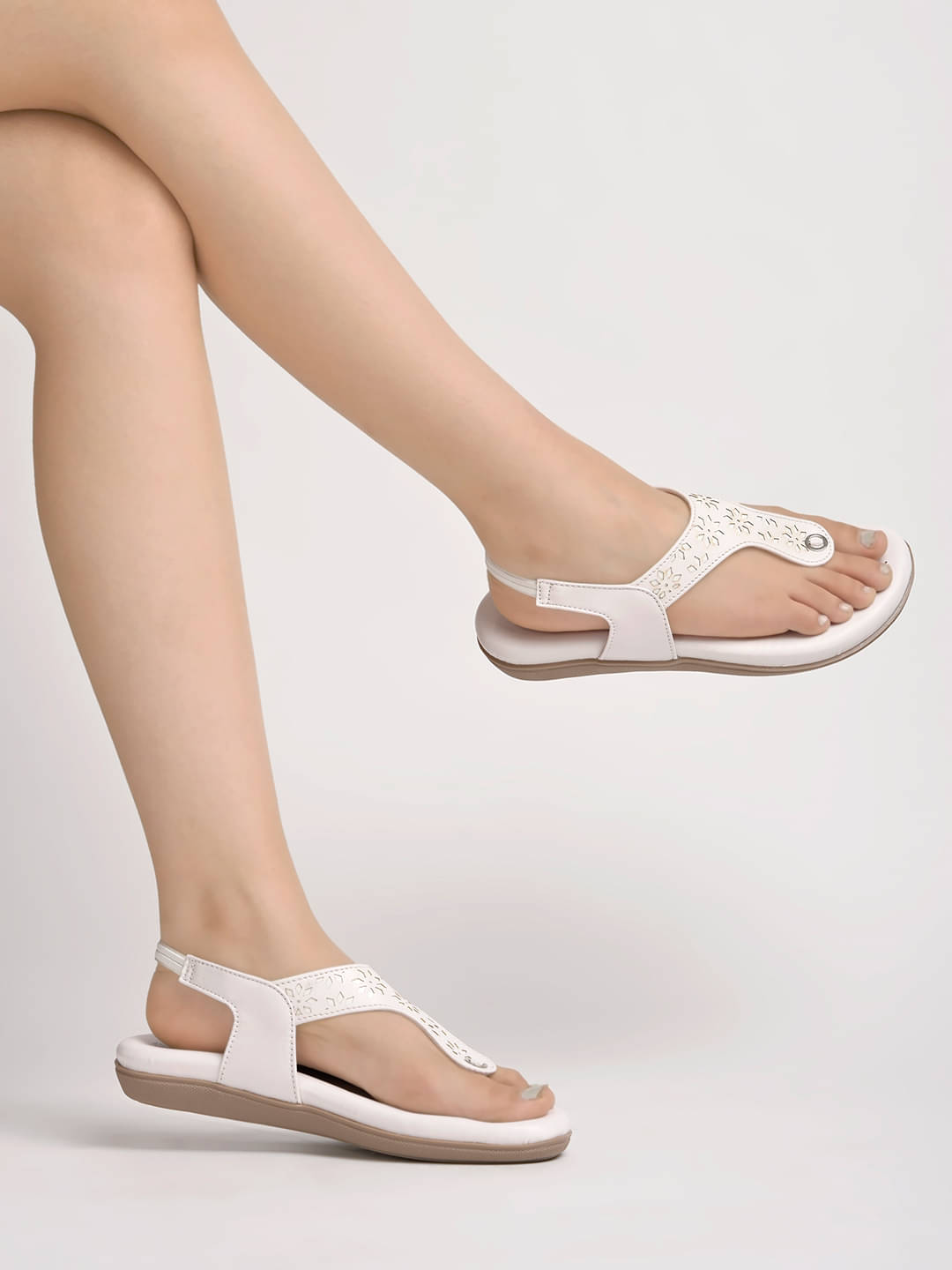     			Shoetopia - White Women's Flats
