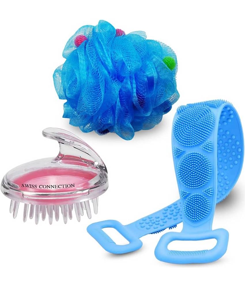 Swiss Connection Round Loofah With Belt Handle Loofah Assorted Pack of 3 - Body Care - Loofah and Other Tools | Buy online on ZillyBuy
