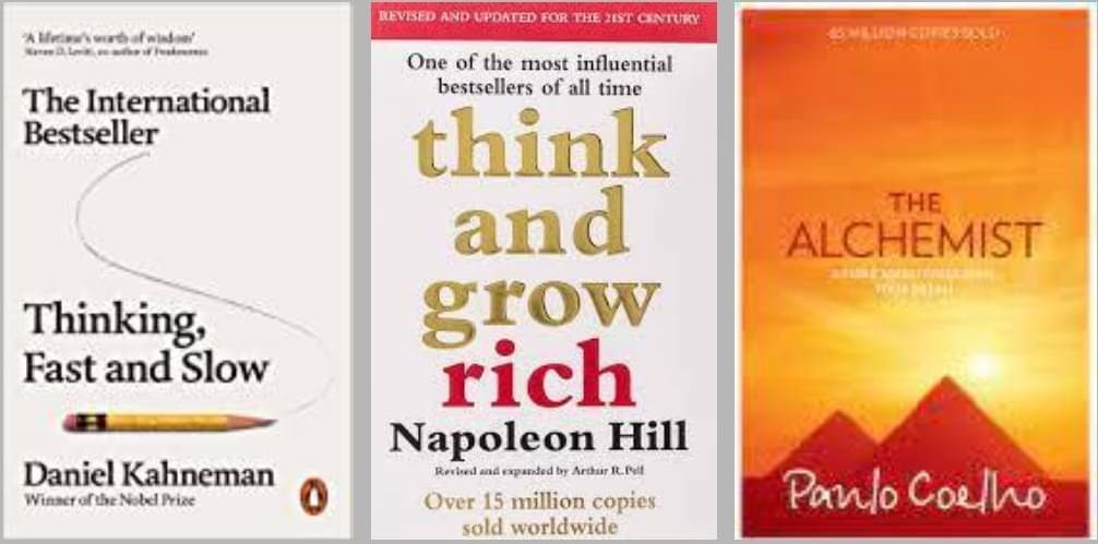     			Thinking, Fast and Slow + Think And Grow Rich + The Alchemist