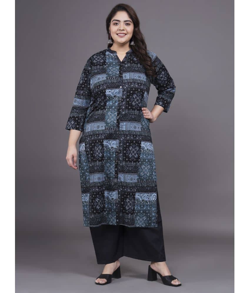 Tissu Cotton Printed Kurti With Palazzo Women's Stitched Salwar Suit - Multicolor ( Pack of 1 )